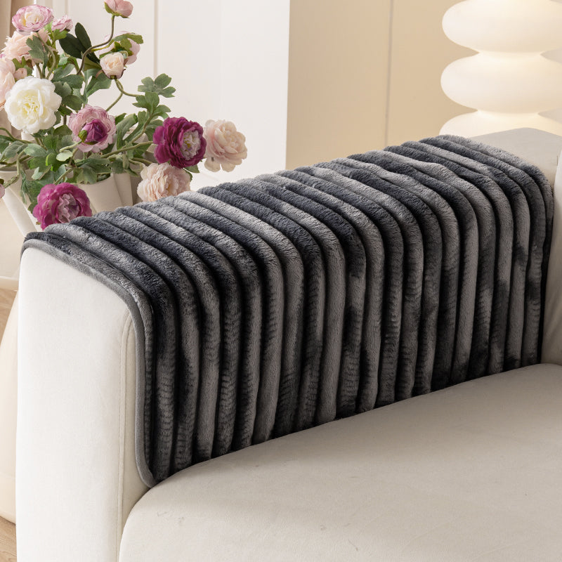 1pc gradient color short plush chenille sofa cushion for all seasons, simple and modern, sofa cushion