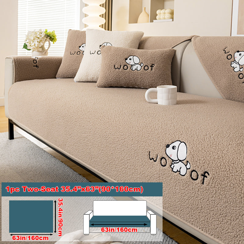 1pc dog pattern sofa cushion, simple and modern in winter, decorative sofa cover for living room and bedroom