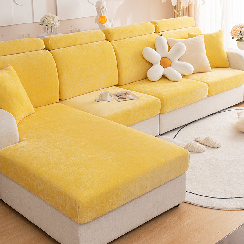 1pc solid color Chenier sofa hat suitable for all seasons, decorative sofa cover for living room and bedroom