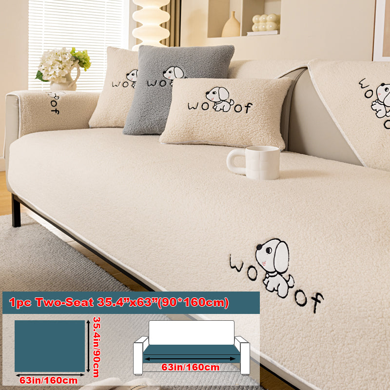 1pc dog pattern sofa cushion, simple and modern in winter, decorative sofa cover for living room and bedroom