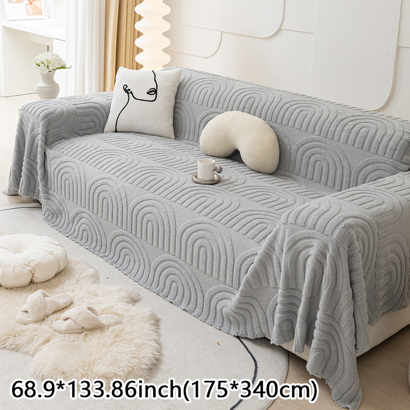 1pc plush sofa cover cloth, winter dustproof sofa cover, sofa towel