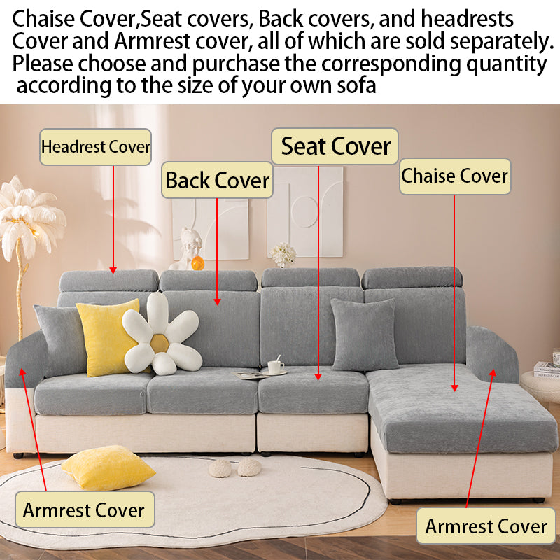 1pc solid color Chenier sofa hat suitable for all seasons, decorative sofa cover for living room and bedroom