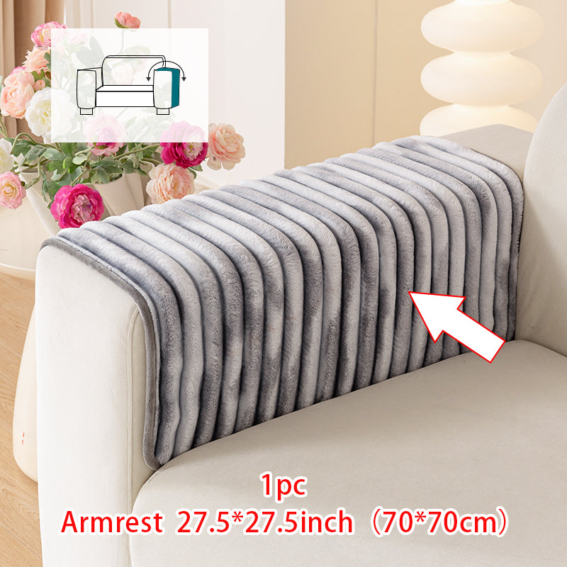 1pc gradient color short plush chenille sofa cushion for all seasons, simple and modern, sofa cushion