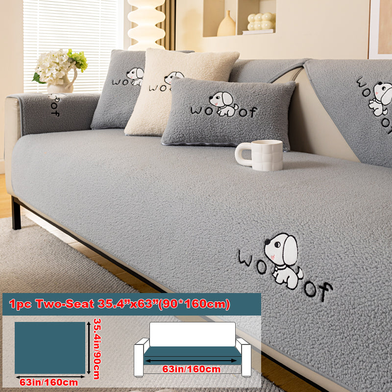 1pc dog pattern sofa cushion, simple and modern in winter, decorative sofa cover for living room and bedroom