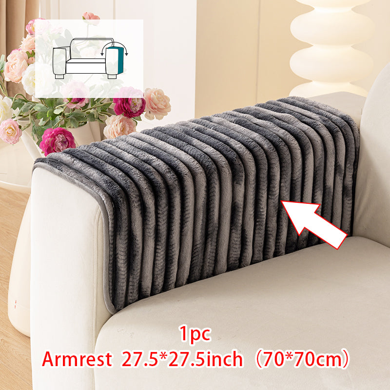 1pc gradient color short plush chenille sofa cushion for all seasons, simple and modern, sofa cushion