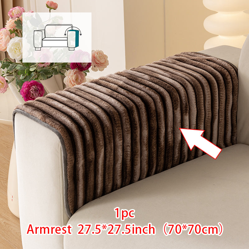 1pc gradient color short plush chenille sofa cushion for all seasons, simple and modern, sofa cushion