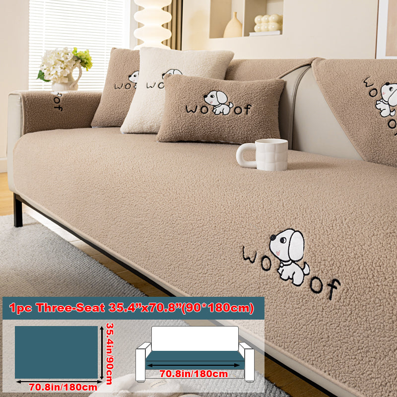 1pc dog pattern sofa cushion, simple and modern in winter, decorative sofa cover for living room and bedroom