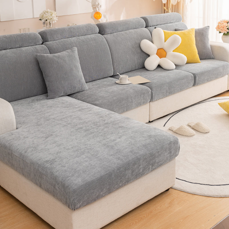 1pc solid color Chenier sofa hat suitable for all seasons, decorative sofa cover for living room and bedroom