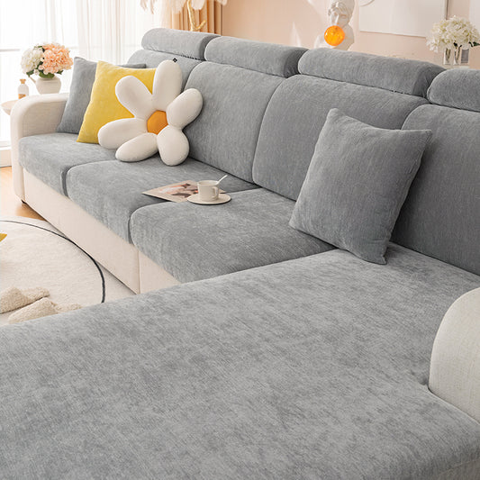 1pc solid color Chenier sofa hat suitable for all seasons, decorative sofa cover for living room and bedroom