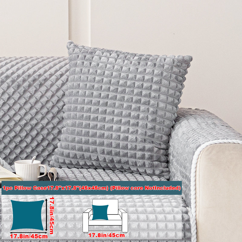 1pc checkered pattern sofa cushion suitable for all seasons and winter, anti slip sofa cover