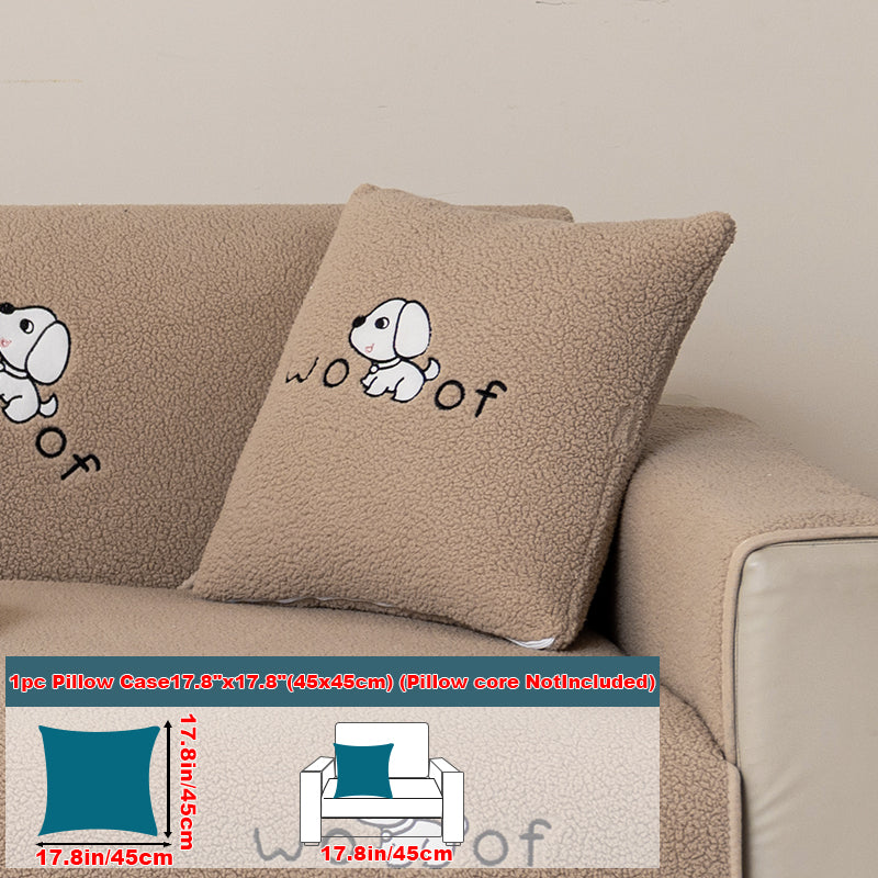 1pc dog pattern sofa cushion, simple and modern in winter, decorative sofa cover for living room and bedroom