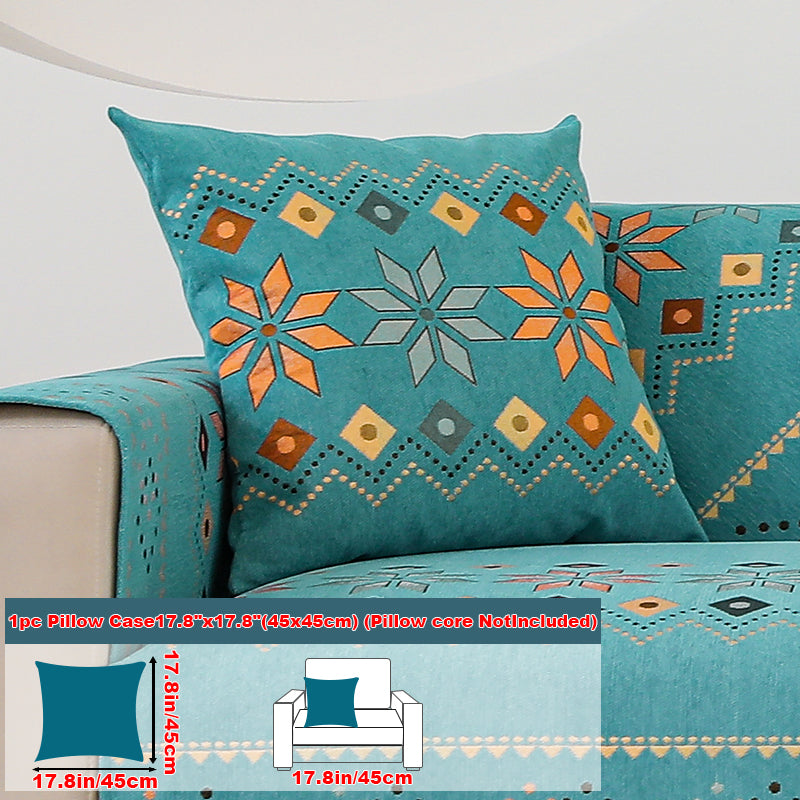 1pc Bohemian style sofa cushion suitable for all seasons, non slip sofa cushion