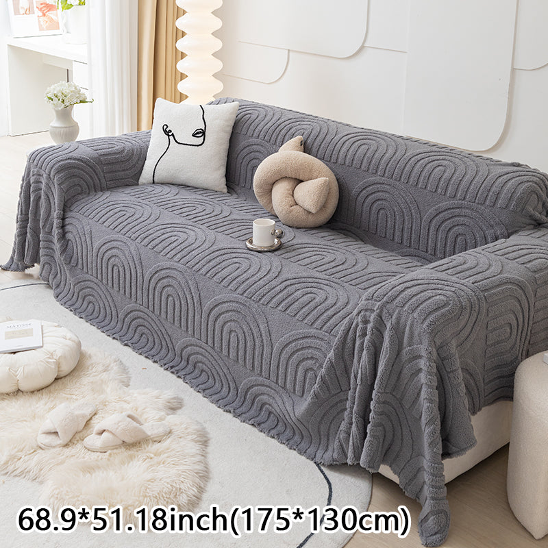 1pc plush sofa cover cloth, winter dustproof sofa cover, sofa towel