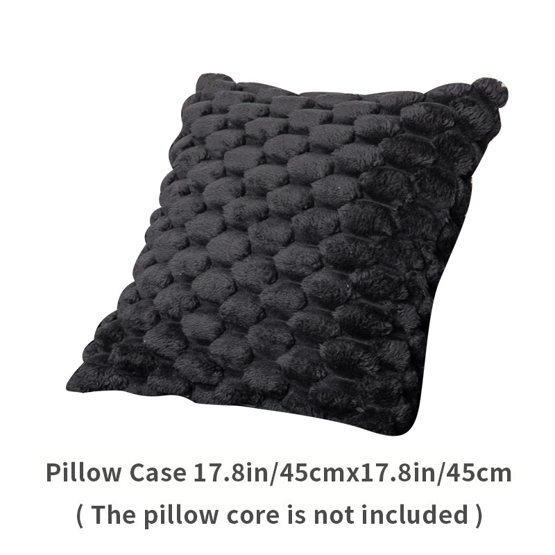 1pc honeycomb grid winter plush sofa cushion, simple and modern, sofa cover