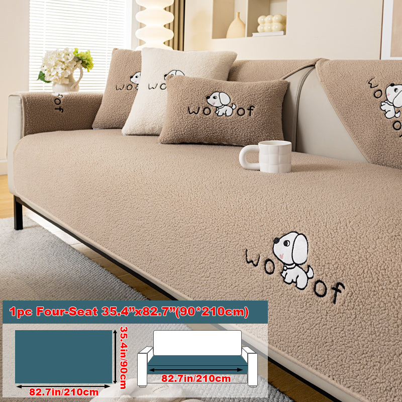 1pc dog pattern sofa cushion, simple and modern in winter, decorative sofa cover for living room and bedroom