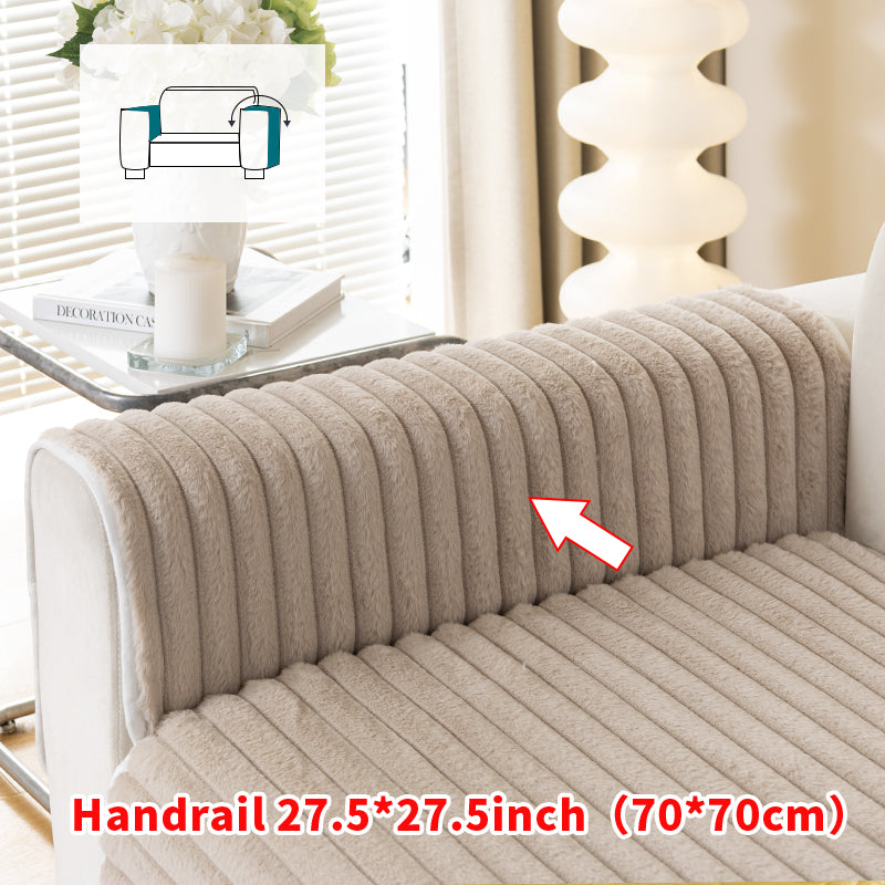 1pc solid color striped thick sofa cushion simple and modern, decorative sofa cover for living room and bedroom