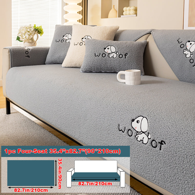 1pc dog pattern sofa cushion, simple and modern in winter, decorative sofa cover for living room and bedroom