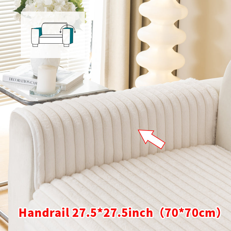 1pc solid color striped thick sofa cushion simple and modern, decorative sofa cover for living room and bedroom