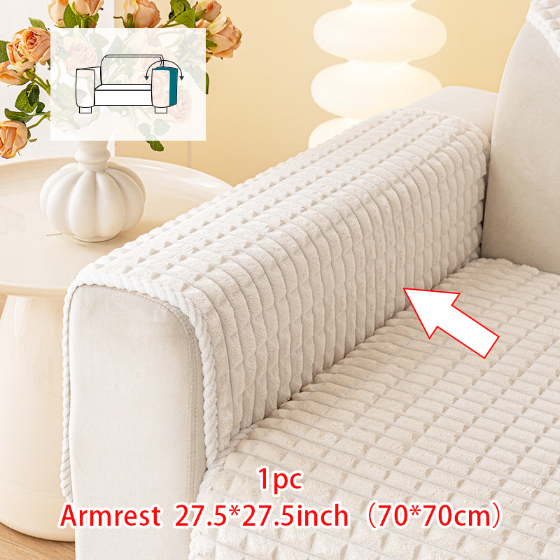 1pc checkered pattern sofa cushion suitable for all seasons and winter, anti slip sofa cover