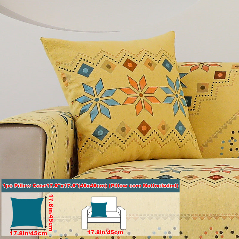 1pc Bohemian style sofa cushion suitable for all seasons, non slip sofa cushion