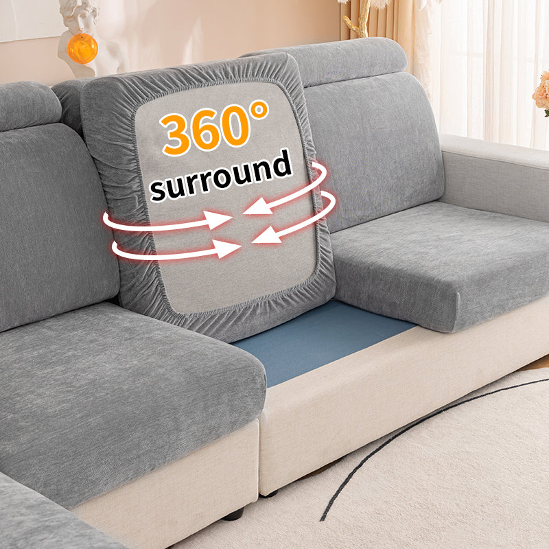 1pc solid color Chenier sofa hat suitable for all seasons, decorative sofa cover for living room and bedroom