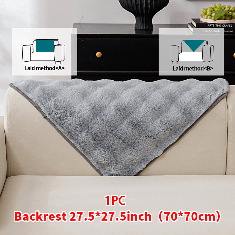 1pc imitation rabbit fur sofa cushion, winter thick sofa cover