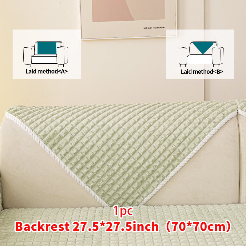 1pc checkered pattern sofa cushion suitable for all seasons and winter, anti slip sofa cover