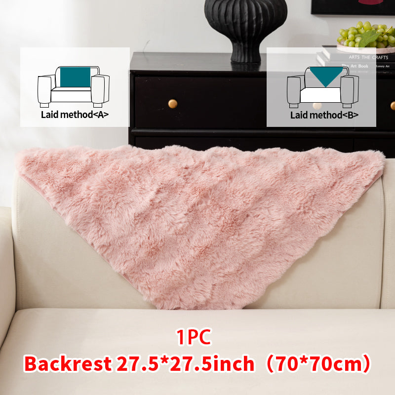 1pc imitation rabbit fur sofa cushion, winter thick sofa cover