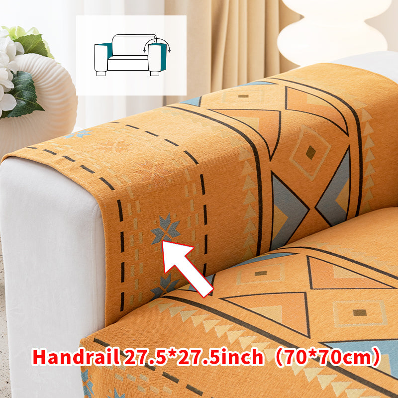 1pc Bohemian Snowy Neil Sofa Mat for All Seasons, Non slip Sofa Cover