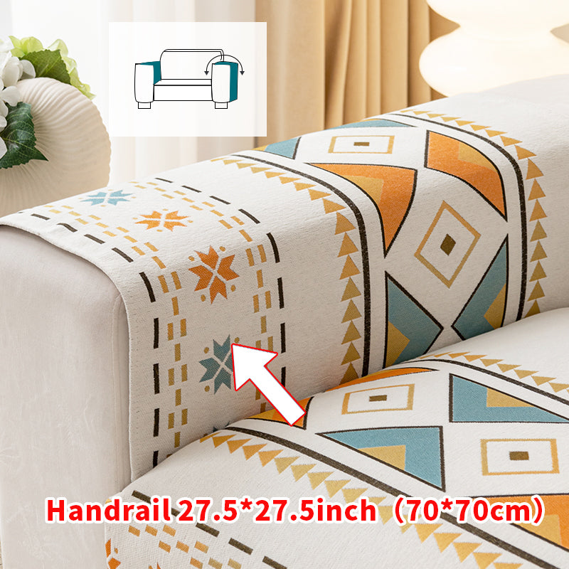 1pc Bohemian Snowy Neil Sofa Mat for All Seasons, Non slip Sofa Cover