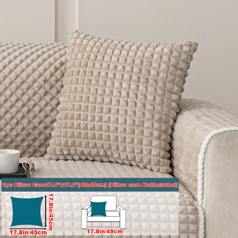 1pc checkered pattern sofa cushion suitable for all seasons and winter, anti slip sofa cover