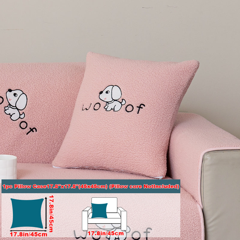 1pc dog pattern sofa cushion, simple and modern in winter, decorative sofa cover for living room and bedroom