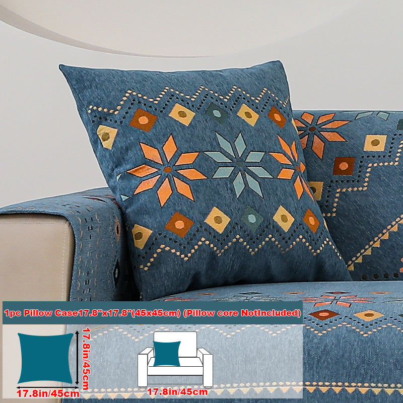 1pc Bohemian style sofa cushion suitable for all seasons, non slip sofa cushion