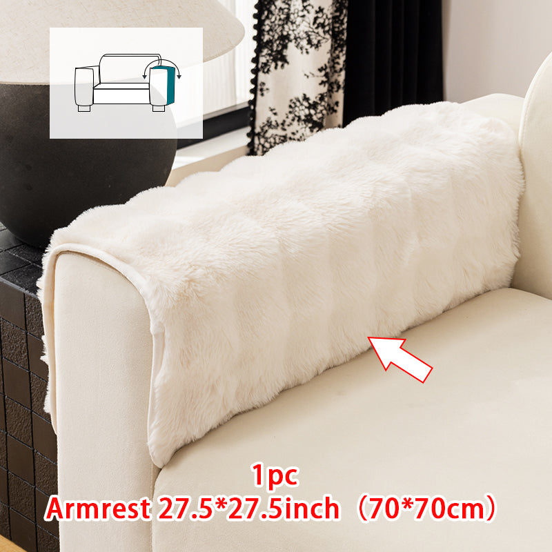 1pc imitation rabbit fur sofa cushion, winter thick sofa cover