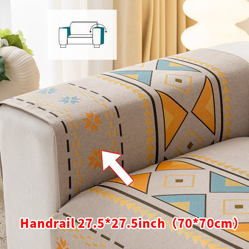 1pc Bohemian Snowy Neil Sofa Mat for All Seasons, Non slip Sofa Cover