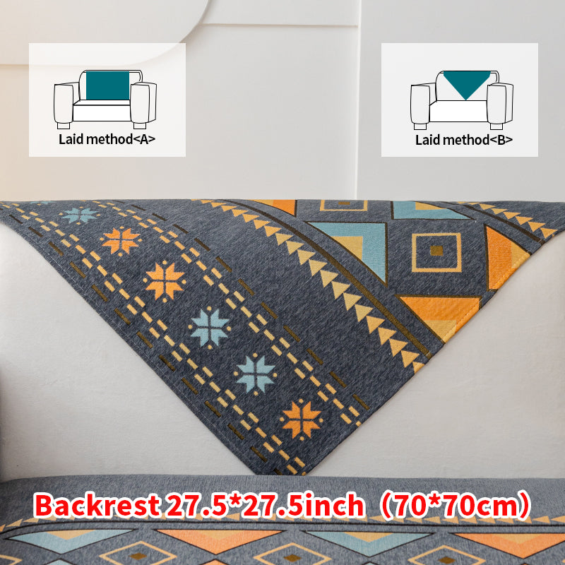 1pc Bohemian Snowy Neil Sofa Mat for All Seasons, Non slip Sofa Cover