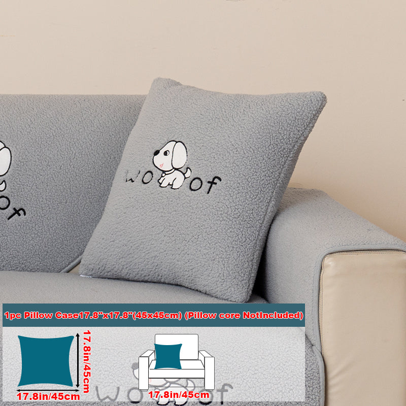 1pc dog pattern sofa cushion, simple and modern in winter, decorative sofa cover for living room and bedroom