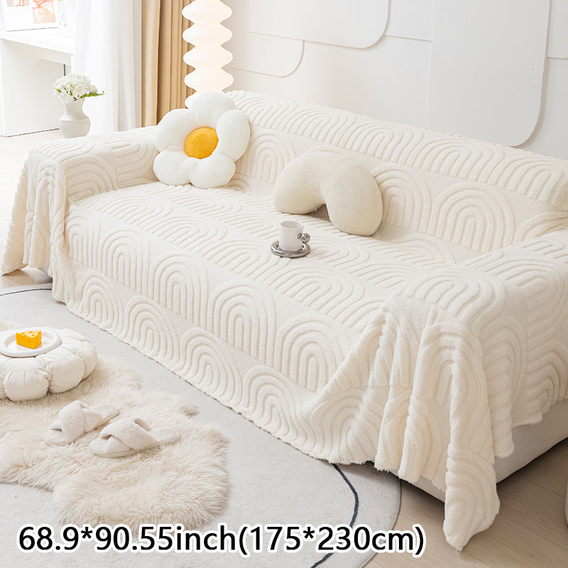 1pc plush sofa cover cloth, winter dustproof sofa cover, sofa towel