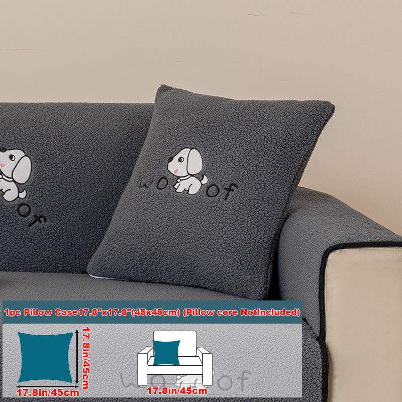 1pc dog pattern sofa cushion, simple and modern in winter, decorative sofa cover for living room and bedroom