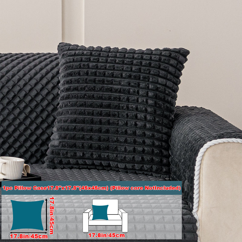 1pc checkered pattern sofa cushion suitable for all seasons and winter, anti slip sofa cover