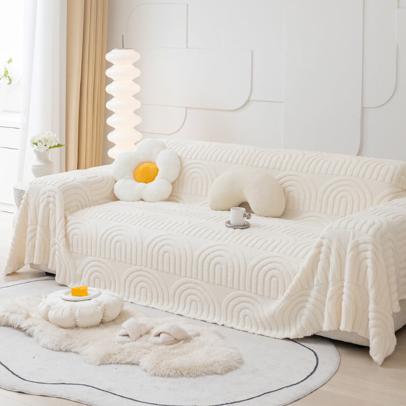 1pc plush sofa cover cloth, winter dustproof sofa cover, sofa towel