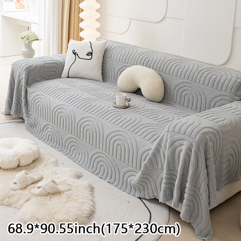 1pc plush sofa cover cloth, winter dustproof sofa cover, sofa towel