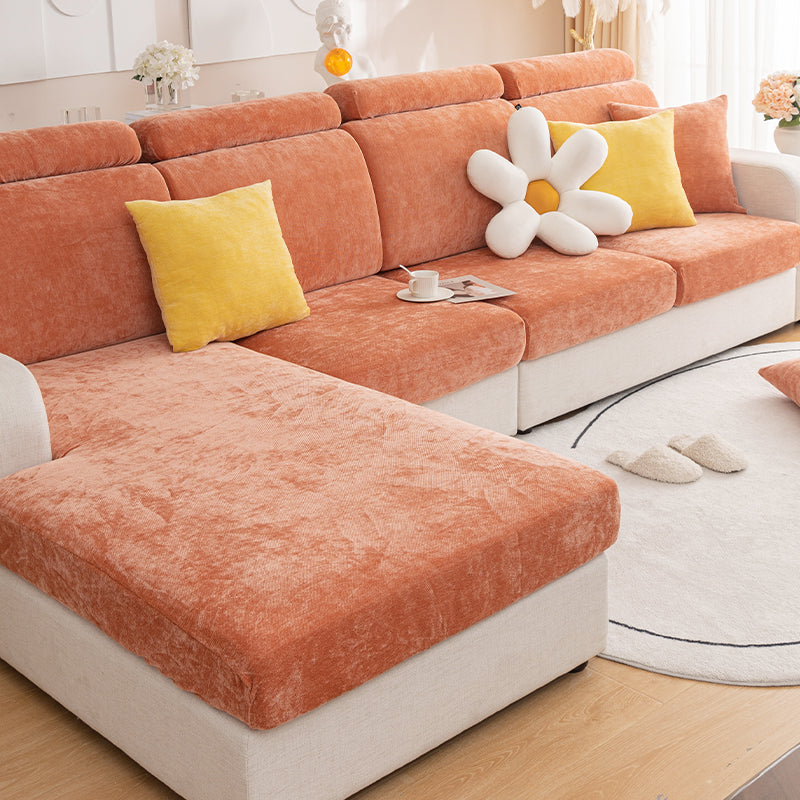 1pc solid color Chenier sofa hat suitable for all seasons, decorative sofa cover for living room and bedroom