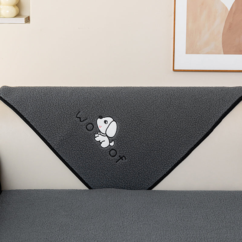 1pc dog pattern sofa cushion, simple and modern in winter, decorative sofa cover for living room and bedroom